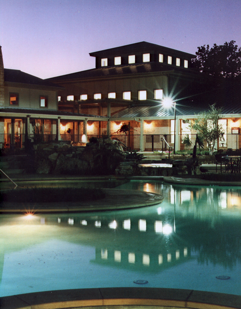 Ranch Fountain at Night